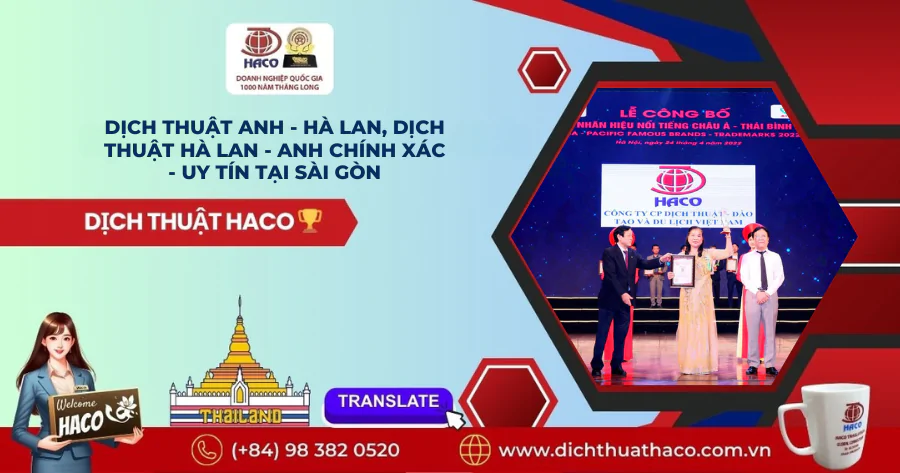 Dịch Thuật Anh Hà Lan, Dịch Thuật Hà Lan Anh Chính Xác Uy Tín Tại SÀi GÒn