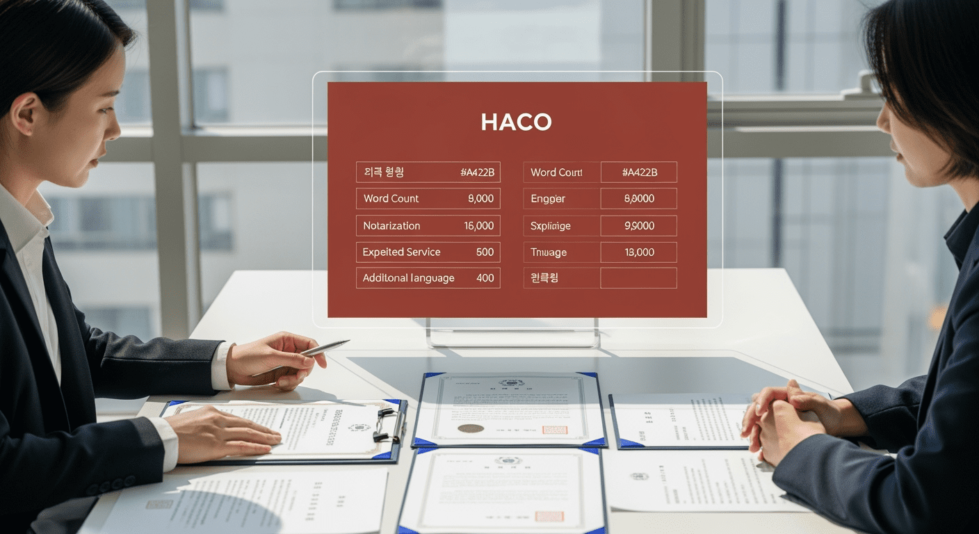 phí dịch thuật công chứng tiếng hàn