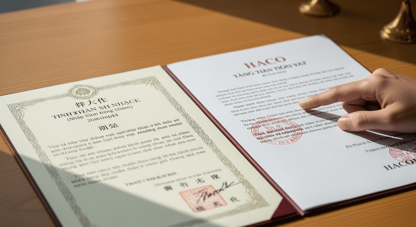 dịch công chứng giấy chứng nhận tiếng nhật