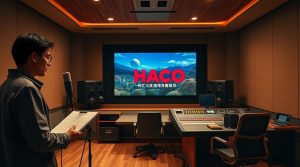a cinematic wide shot inside a sleek modern soundproof recording studio a focused voice actor stand.jpg