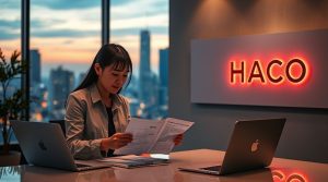 a modern well lit office space at dusk two diverse professionals one vietnamese and one western.jpg