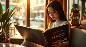 a realistic image of a serene study corner in a contemporary vietnamese cafe an international stude.jpg