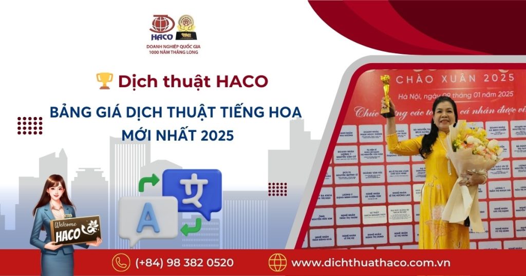 Bang Gia Dich Thuat Tieng Hoa Moi Nhat 2025