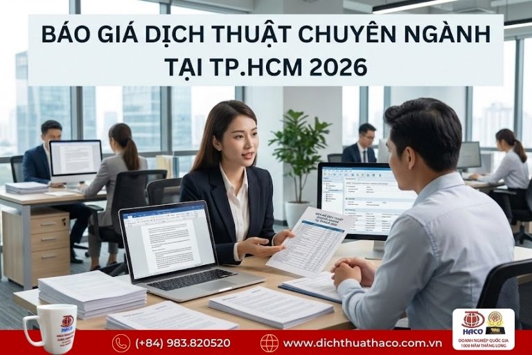 Báo giá dịch thuật chuyên ngành tại TP.HCM