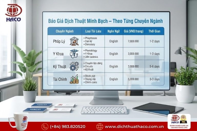 Báo giá dịch thuật chuyên ngành tại TP.HCM