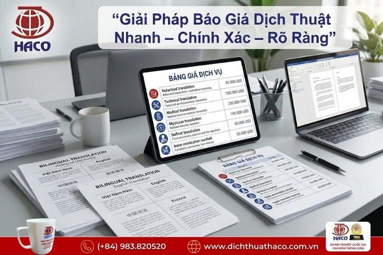 Báo giá dịch thuật chuyên ngành tại TP.HCM