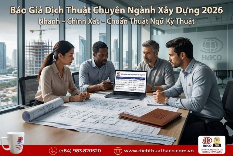 Báo giá dịch thuật chuyên ngành xây dựng