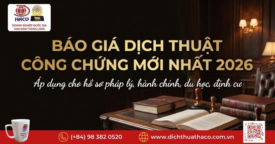 Báo Giá Dịch Thuật Công Chứng Mới Nhất