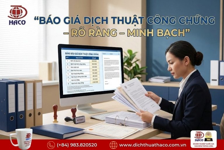 Báo Giá Dịch Thuật Công Chứng Mới Nhất