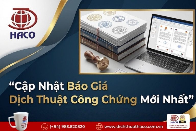 Báo Giá Dịch Thuật Công Chứng Mới Nhất