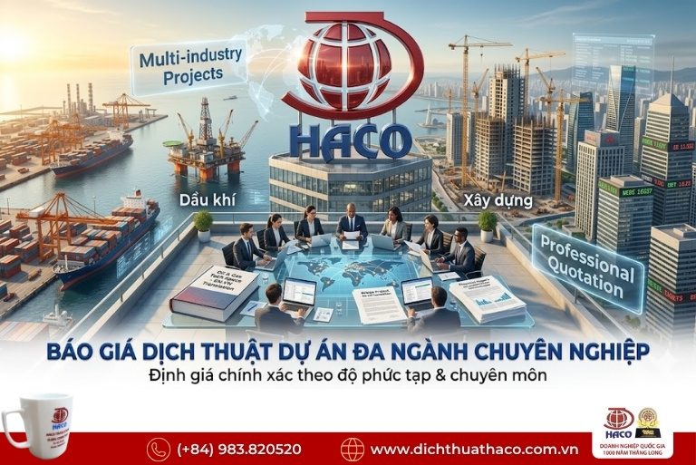 Báo giá dịch thuật dự án đa ngành