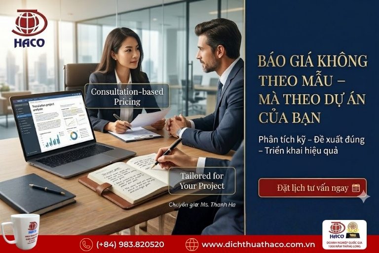 Báo giá dịch thuật dự án đa ngành