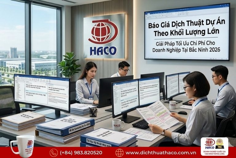 Báo Giá Dịch Thuật Dự Án Theo Khối Lượng Lớn Tại Bắc Ninh