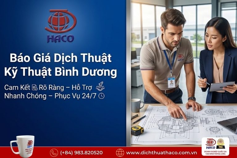 Báo giá dịch thuật kỹ thuật Bình Dương
