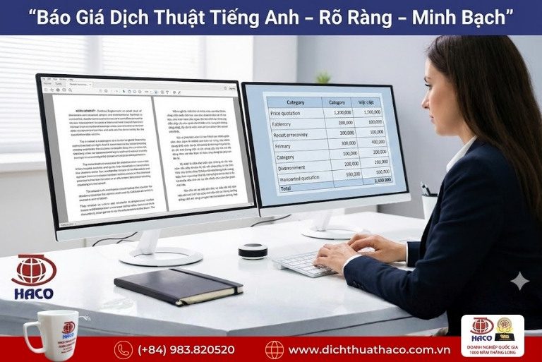 Báo Giá Dịch Thuật Tiếng Anh Mới Nhất