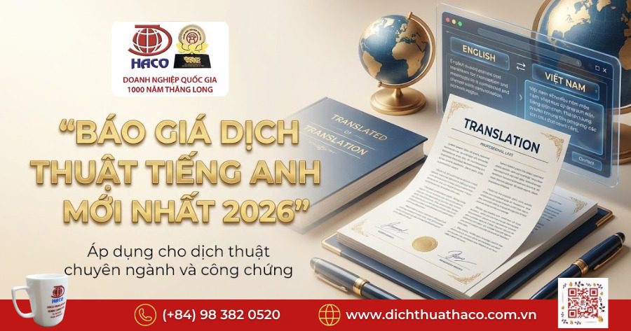 Báo Giá Dịch Thuật Tiếng Anh Mới Nhất