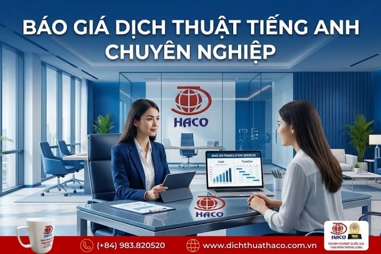 Báo Giá Dịch Thuật Tiếng Anh Mới Nhất
