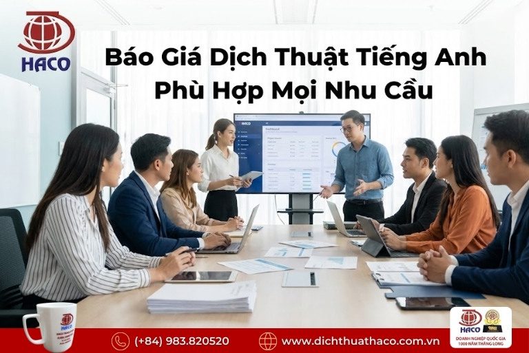 Báo Giá Dịch Thuật Tiếng Anh Mới Nhất