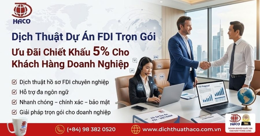Dịch Thuật Dự Án FDI Trọn Gói