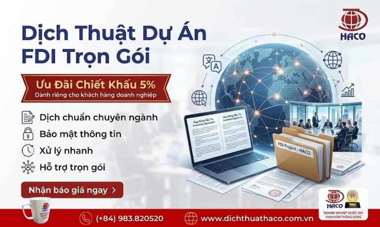 Dịch Thuật Dự Án FDI Trọn Gói