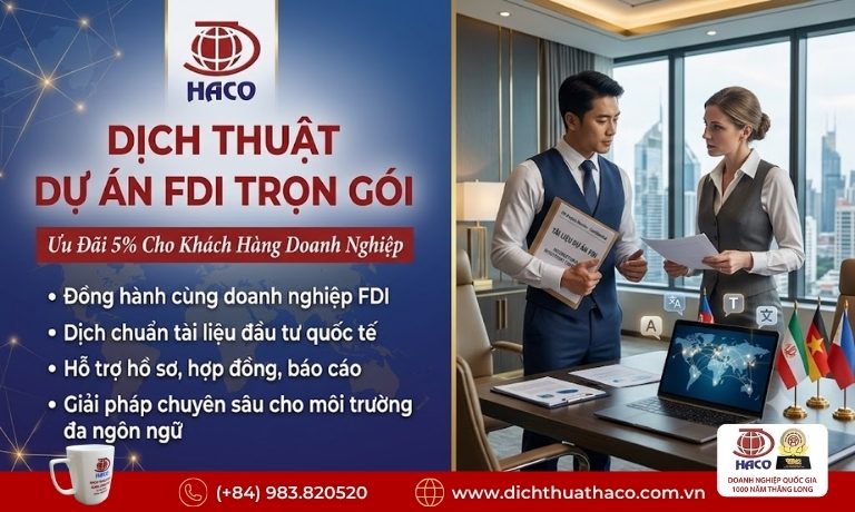 Dịch Thuật Dự Án FDI Trọn Gói