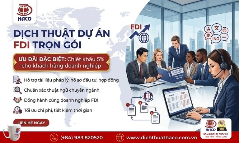Dịch Thuật Dự Án FDI Trọn Gói