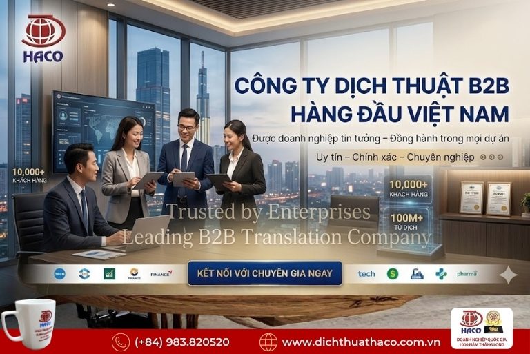 Công ty dịch thuật B2B hàng đầu Việt Nam