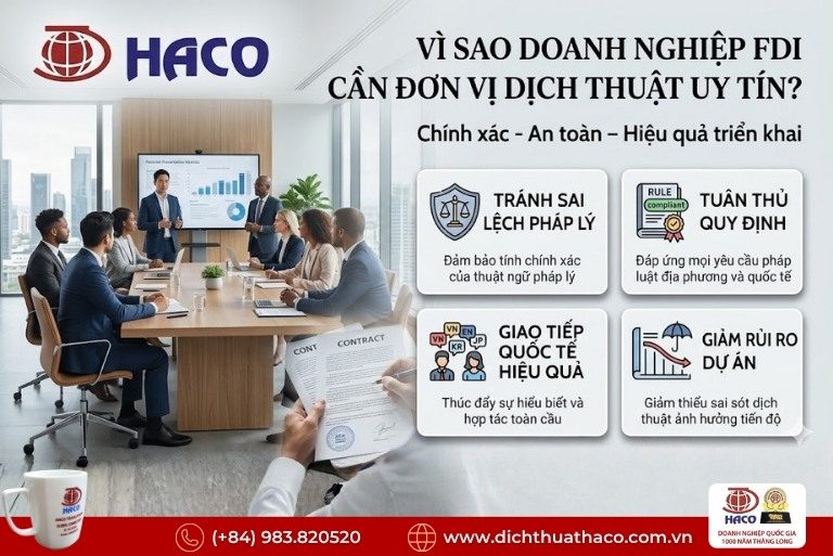 Công ty dịch thuật dự án FDI uy tín