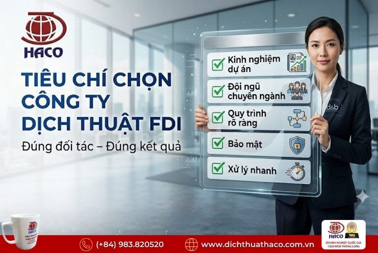 Công ty dịch thuật dự án FDI uy tín
