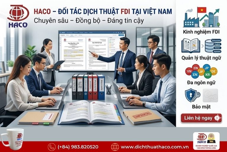 Công ty dịch thuật dự án FDI uy tín
