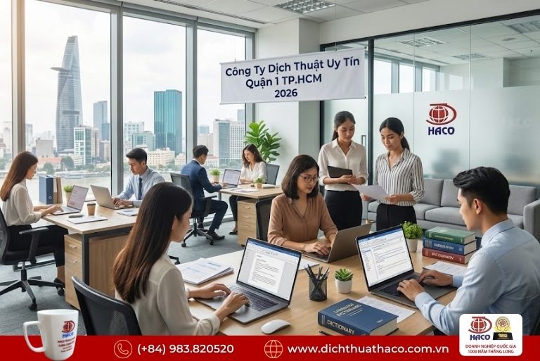 Công ty dịch thuật uy tín quận 1 TP.HCM