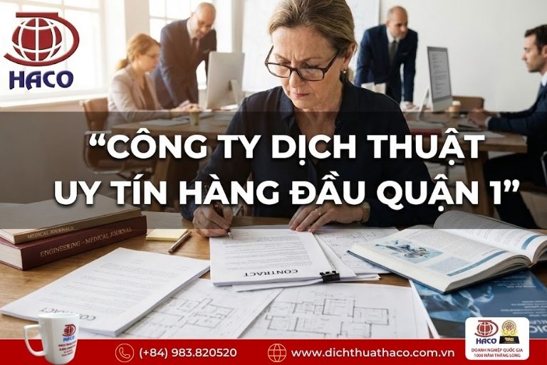 Công ty dịch thuật uy tín quận 1 TP.HCM