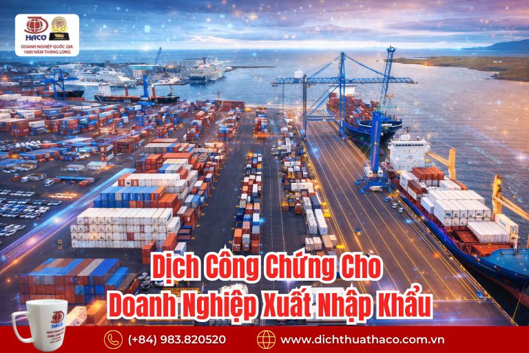 Dịch Công Chứng Cho Doanh Nghiệp Xuất Nhập Khẩu