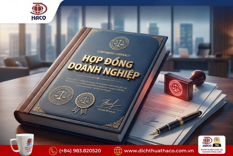 Dịch công chứng hồ sơ hợp đồng doanh nghiệp
