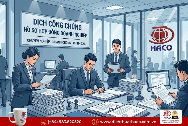 Dịch công chứng hồ sơ hợp đồng doanh nghiệp