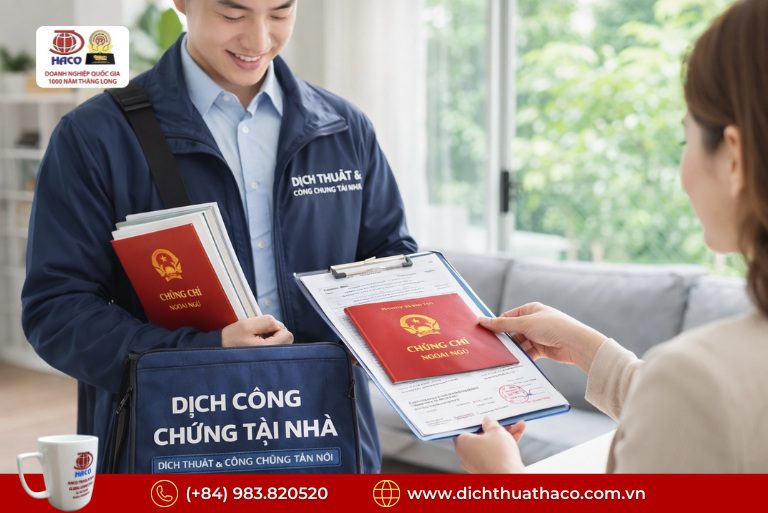 Dịch công chứng nhận hồ sơ tại nhà – giao trả tận nơi nhanh, an toàn, chuẩn pháp lý 1 Dịch công chứng nhận hồ sơ tại nhà