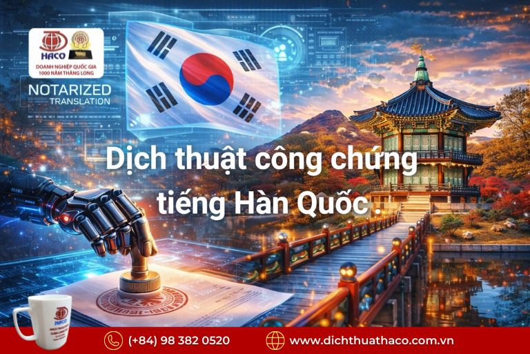 Dịch Công Chứng Tiếng Hàn Lấy Nhanh Tại Hà Nội
