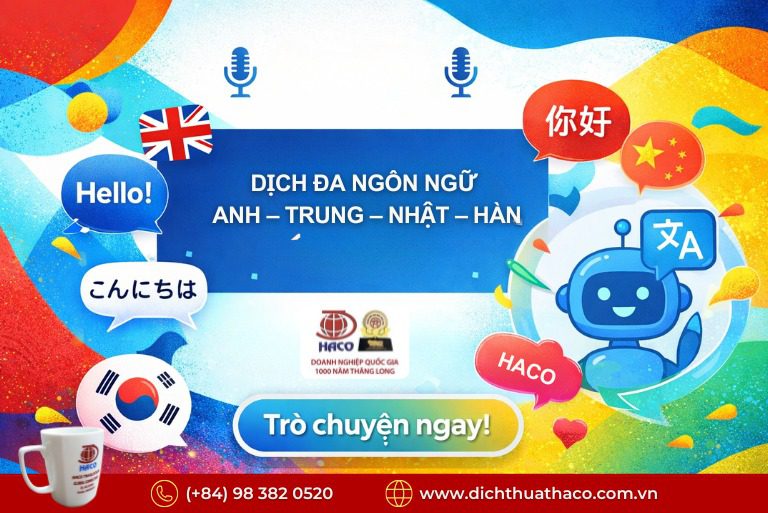 Dịch Đa Ngôn Ngữ Anh – Trung – Nhật – Hàn