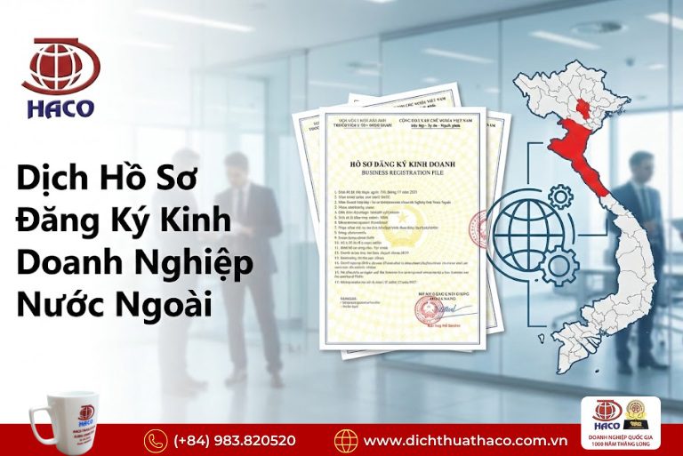 Dịch Hồ Sơ Đăng Ký Kinh Doanh Doanh Nghiệp Nước Ngoài