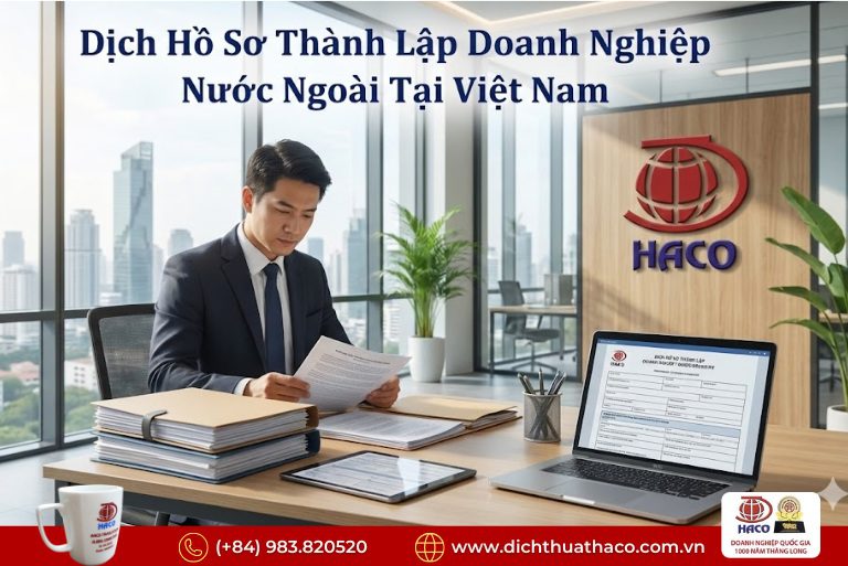 Dịch Hồ Sơ Đăng Ký Kinh Doanh Doanh Nghiệp Nước Ngoài