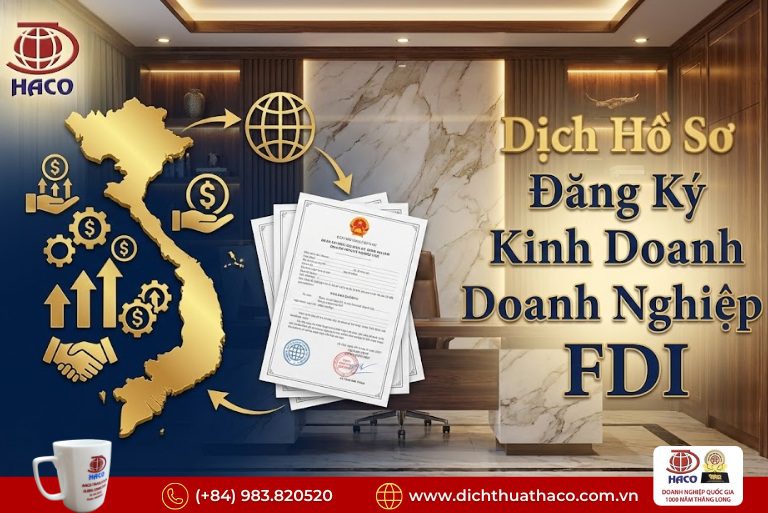 Dịch Hồ Sơ Đăng Ký Kinh Doanh Doanh Nghiệp Nước Ngoài