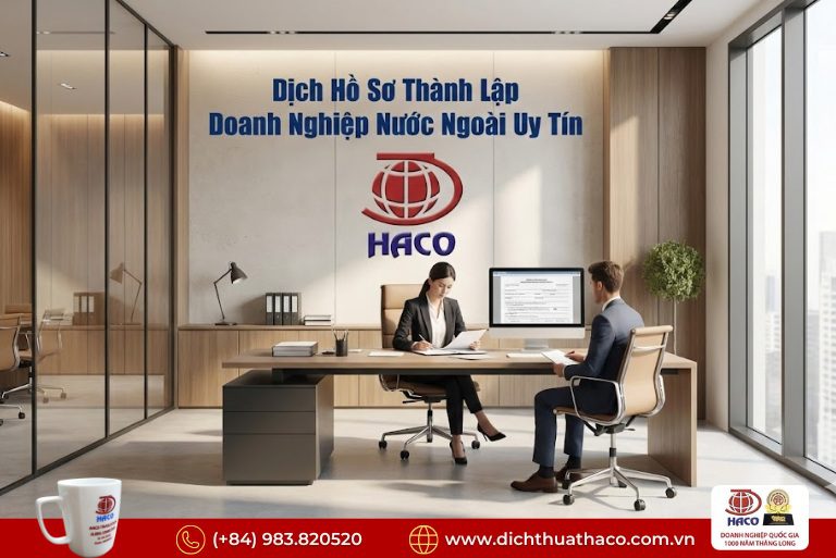 Dịch Hồ Sơ Đăng Ký Kinh Doanh Doanh Nghiệp Nước Ngoài