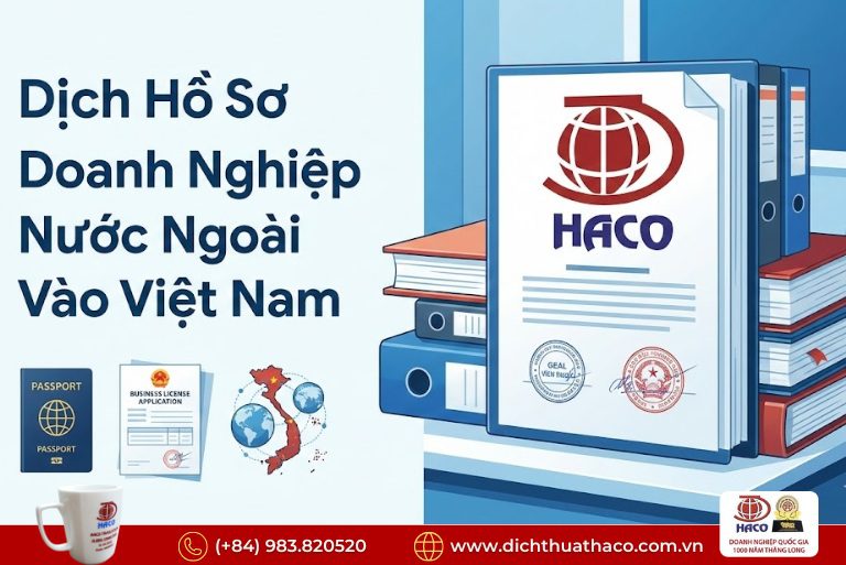 Dịch Hồ Sơ Đăng Ký Kinh Doanh Doanh Nghiệp Nước Ngoài