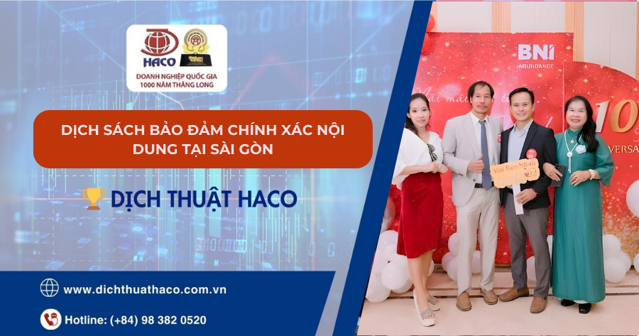 Dịch Sách Bảo đảm Chính Xác Nội Dung Tại Sài Gòn
