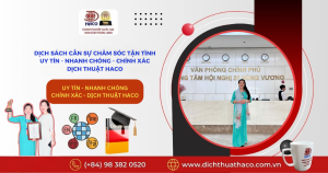 Dịch Sách Cần Sự Chăm Sóc Tận Tình Uy Tín Nhanh Chóng Chính Xác Dịch Thuật Haco