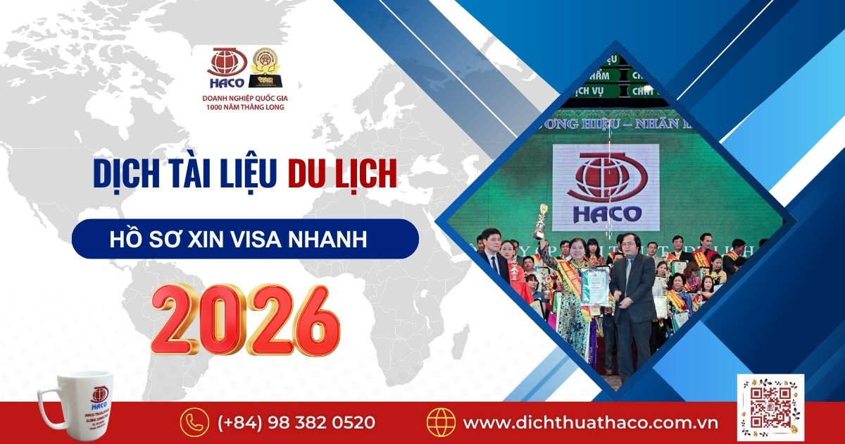 Dịch Tài Liệu Du Lịch – Hồ Sơ Xin Visa Nhanh 2026 5 Dịch Tài Liệu Du Lịch – Hồ Sơ Xin Visa Nhanh