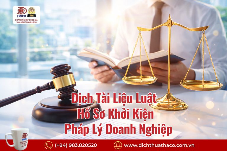 Dịch Tài Liệu Luật – Hồ Sơ Khởi Kiện – Pháp Lý Doanh Nghiệp