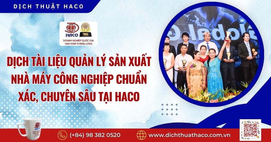 Dịch tài liệu quản lý sản xuất – nhà máy công nghiệp