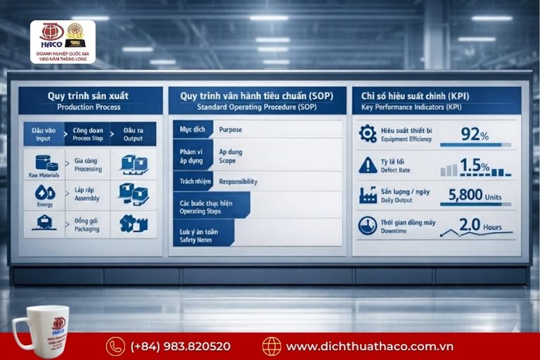 Dịch tài liệu quản lý sản xuất – nhà máy công nghiệp