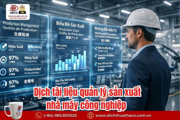 Dịch tài liệu quản lý sản xuất – nhà máy công nghiệp